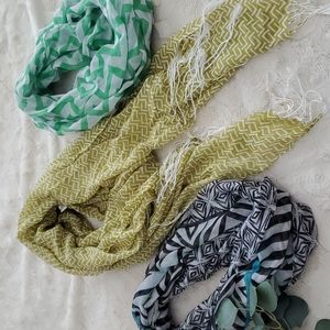 Scarf Set - Green + Blue